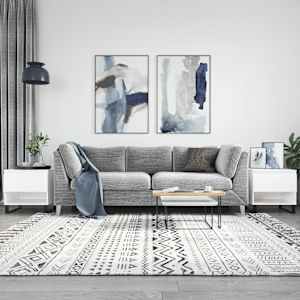 Klubska mizica 2 kosa bela 50x46x50 cm inženirski les