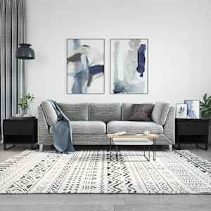 Klubska mizica 2 kosa črna 50x46x50 cm inženirski les