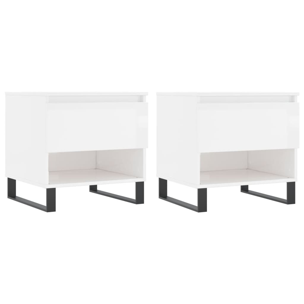 vidaXL Konferenční stolky 2 ks lesklé bílé 50x46x50cm kompozitní dřevo