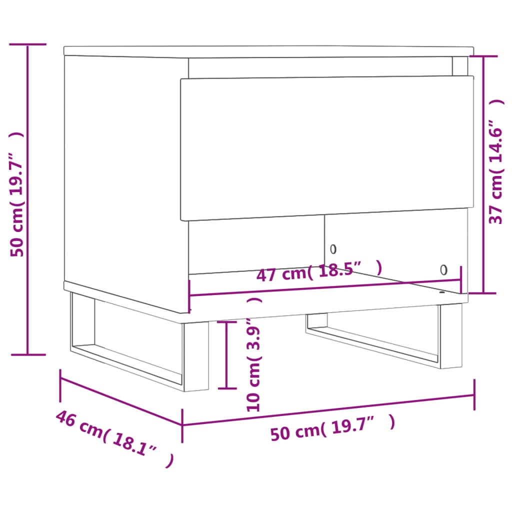 Mese de cafea 2 buc. alb extralucios 50x46x50 cm lemn compozit