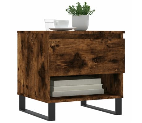 vidaXL Coffee Table Smoked Oak Engineered Wood, Metal Medium