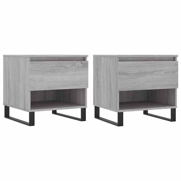 vidaXL kohvilaud, 2 tk, hall Sonoma tamm, 50 x 46 x 50 cm, tehispuit