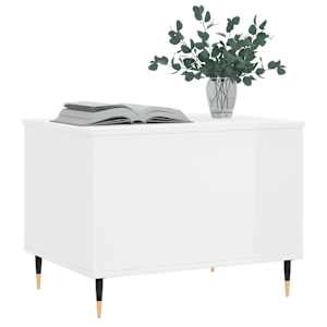vidaXL Τραπεζάκι Σαλονιού Γυαλ. Λευκό 60x44,5x45εκ. Επεξεργασμένο Ξύλο