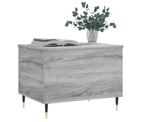 vidaXL Klubska mizica siva sonoma 60x44,5x45 cm inženirski les