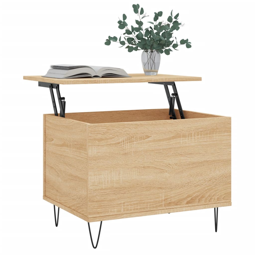 vidaXL Mesa de centro madera contrachapada roble Sonoma 60x44,5x45 cm