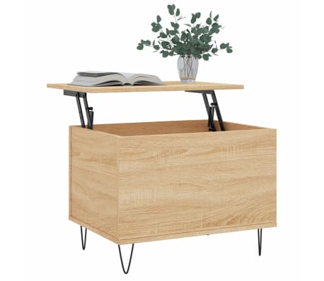 vidaXL Mesa de centro madera contrachapada roble Sonoma 60x44,5x45 cm