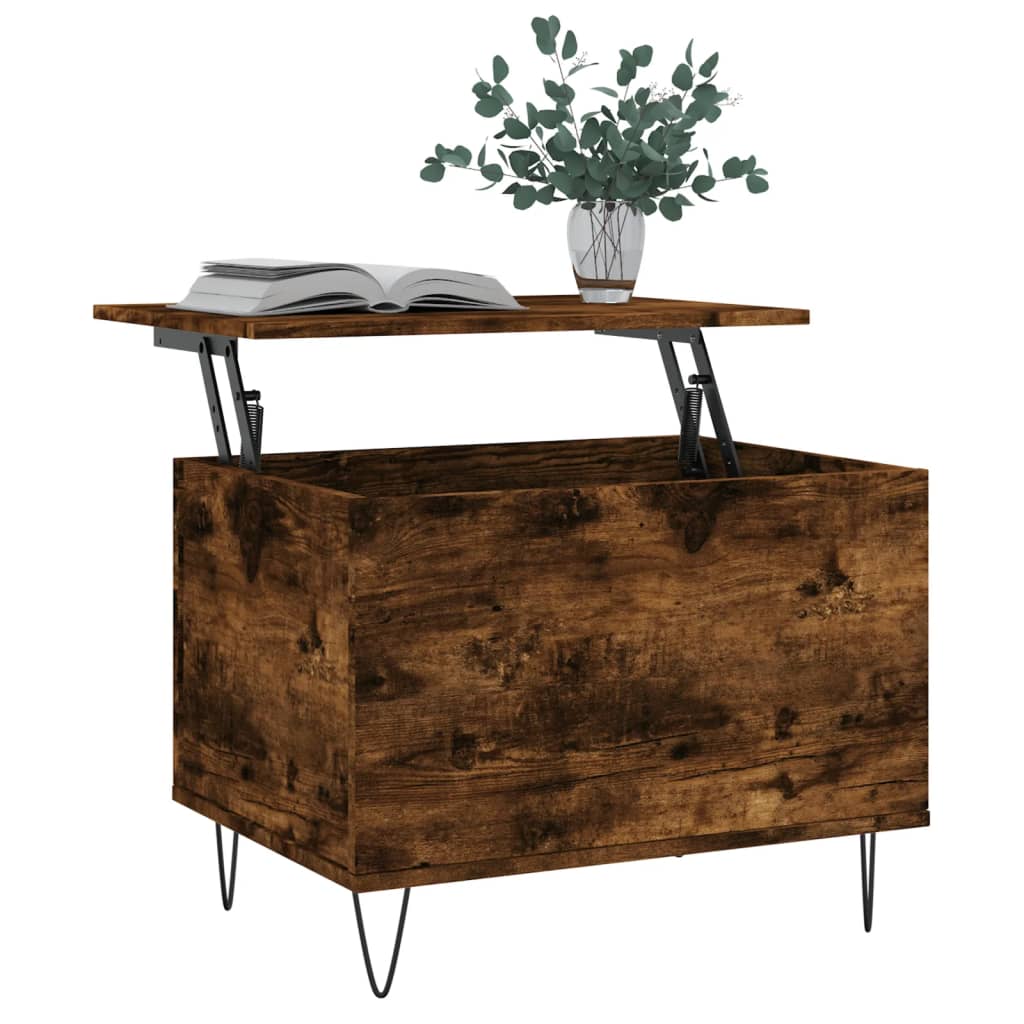 vidaXL Salontafel 60x44,5x45 cm bewerkt hout gerookt eikenkleurig afbeelding