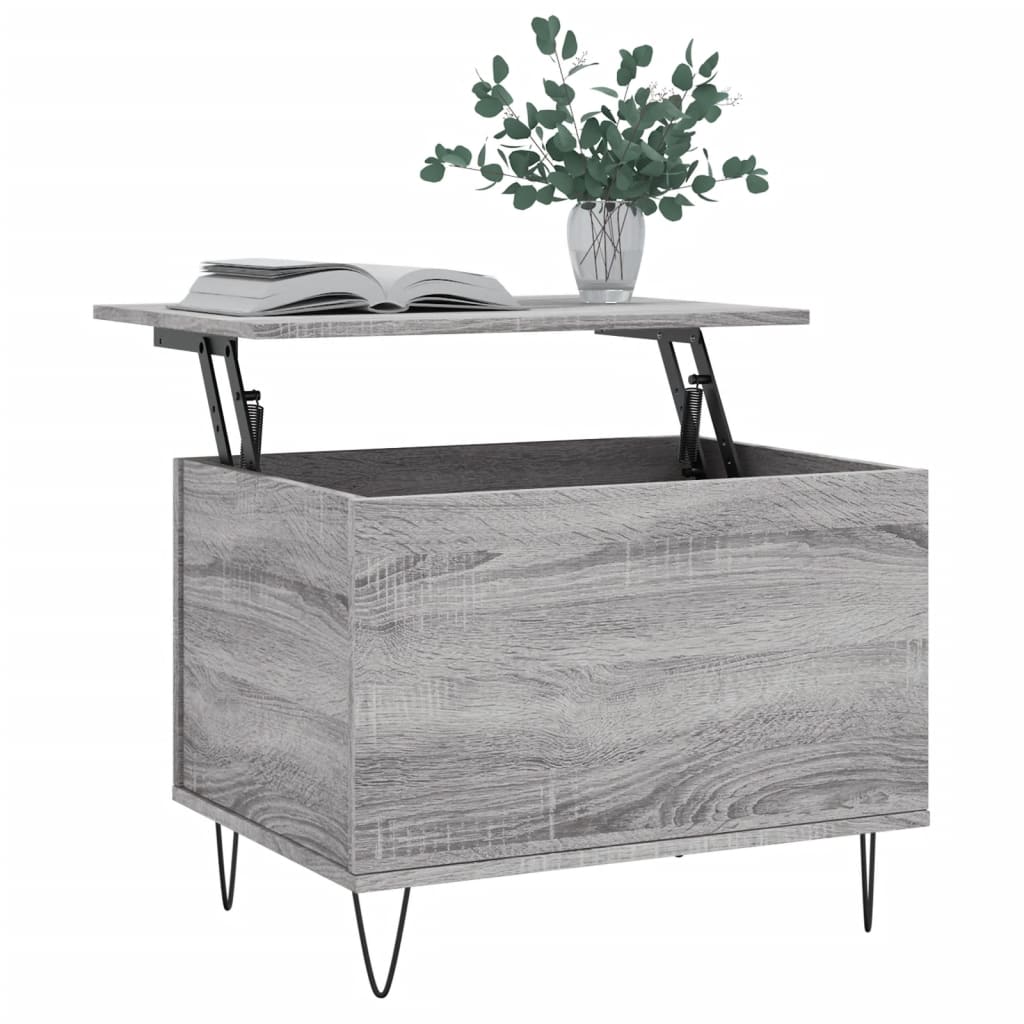 vidaXL Salontafel 60x44,5x45 cm bewerkt hout grijs sonoma eikenkleurig