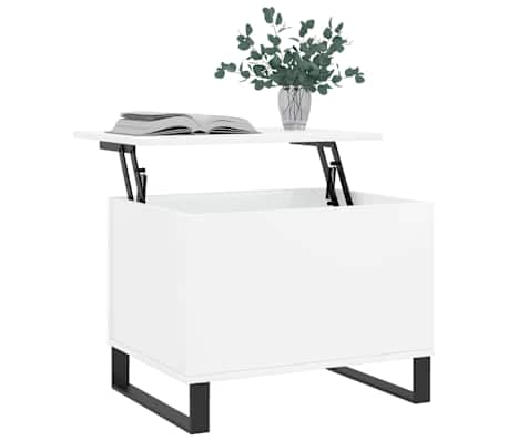 vidaXL Măsuță de cafea, alb extralucios, 60x44,5x45 cm, lemn compozit