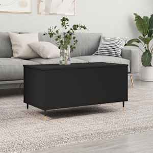 Klubska mizica črna 90x44,5x45 cm inženirski les