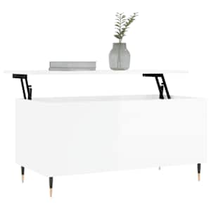 Konferenční stolek lesklý bílý 90x44,5x45 cm kompozitní dřevo - obrázek 3