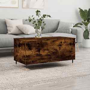 Klubska mizica dimljeni hrast 90x44,5x45 cm inženirski les