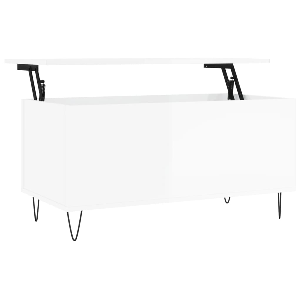 vidaXL Konferenční stolek lesklý bílý 90x44,5x45 cm kompozitní dřevo