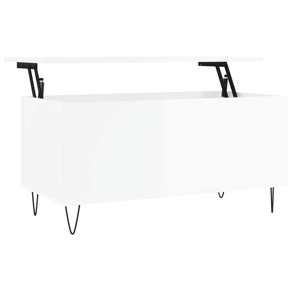 vidaXL Konferenční stolek lesklý bílý 90x44,5x45 cm kompozitní dřevo