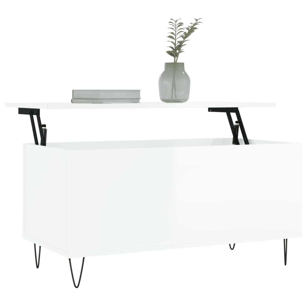 Thumbnail - vidaXL Couchtisch Hochglanz-Weiß 90x44,5x45 cm Holzwerkstoff