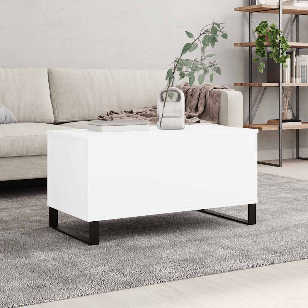 vidaXL Măsuță de cafea, alb, 90x44,5x45 cm, lemn compozit