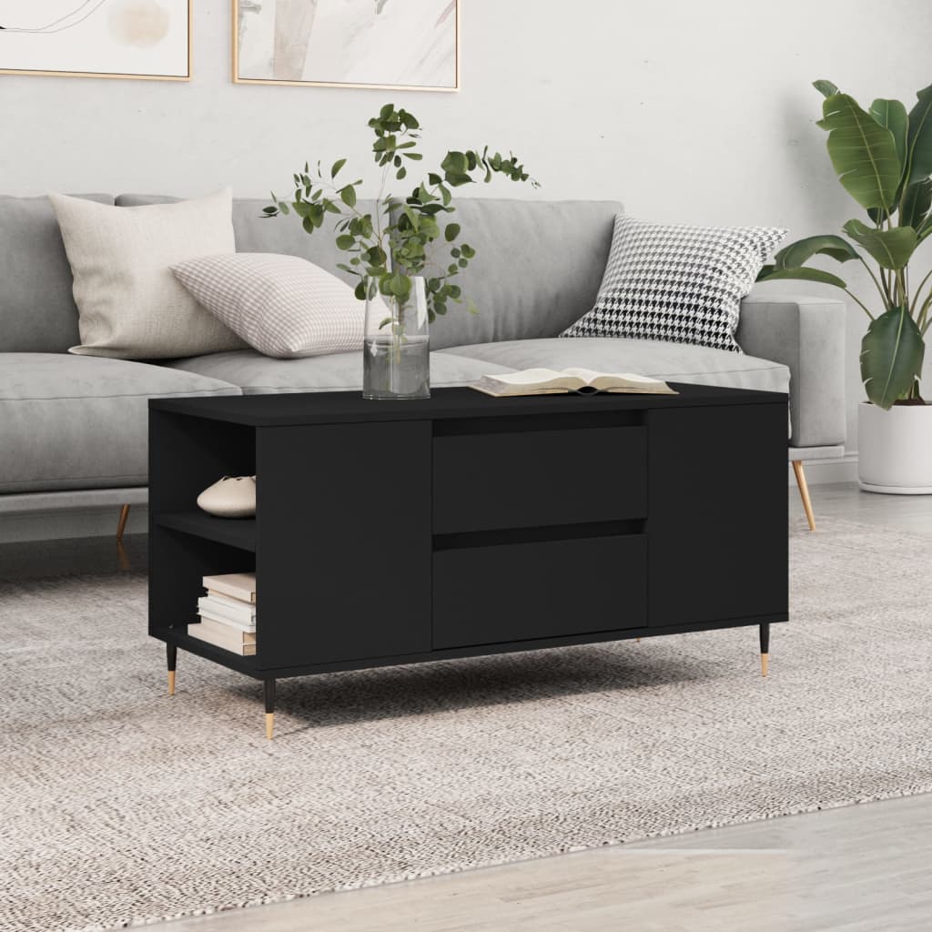 vidaXL Couchtisch Schwarz 102x44,5x50 cm Holzwerkstoff