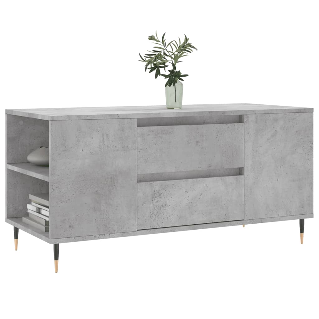 vidaXL betonszürke szerelt fa dohányzóasztal 102x44,5x50 cm