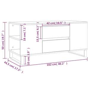 Konferenční stolek dub sonoma 102x44,5x50 cm kompozitní dřevo - obrázek 11