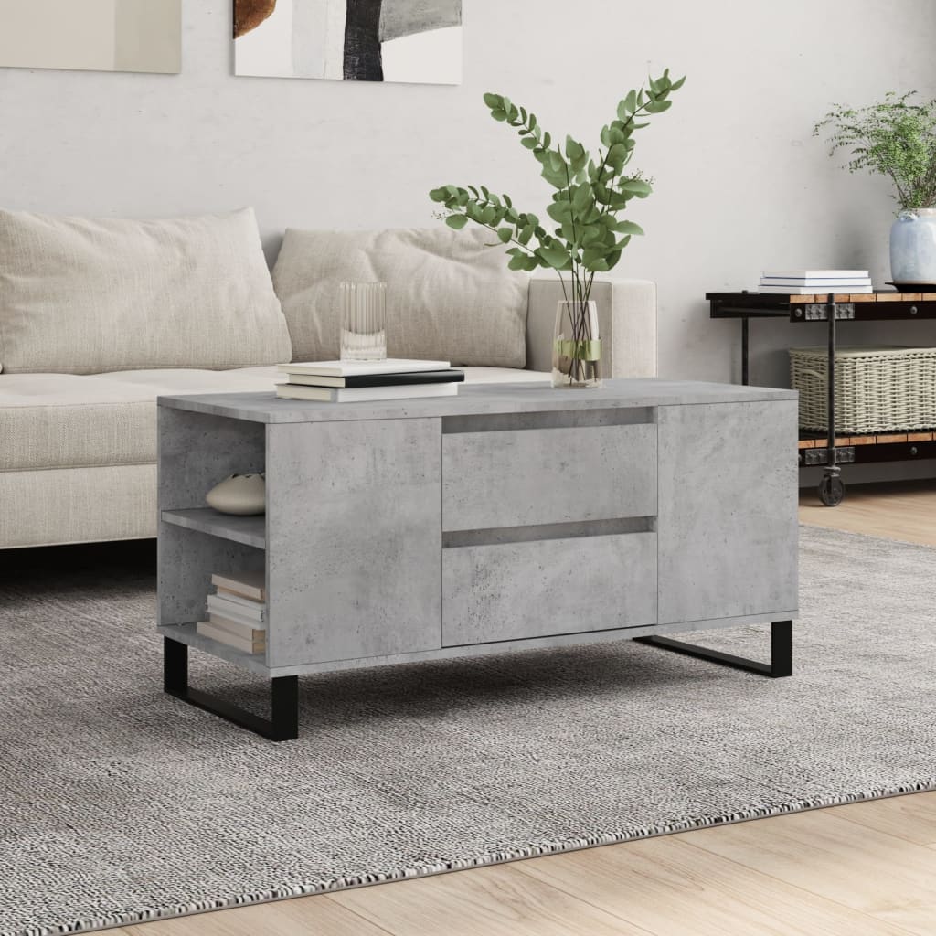 vidaXL sofabord 102x44,5x50 cm konstrueret træ betongrå