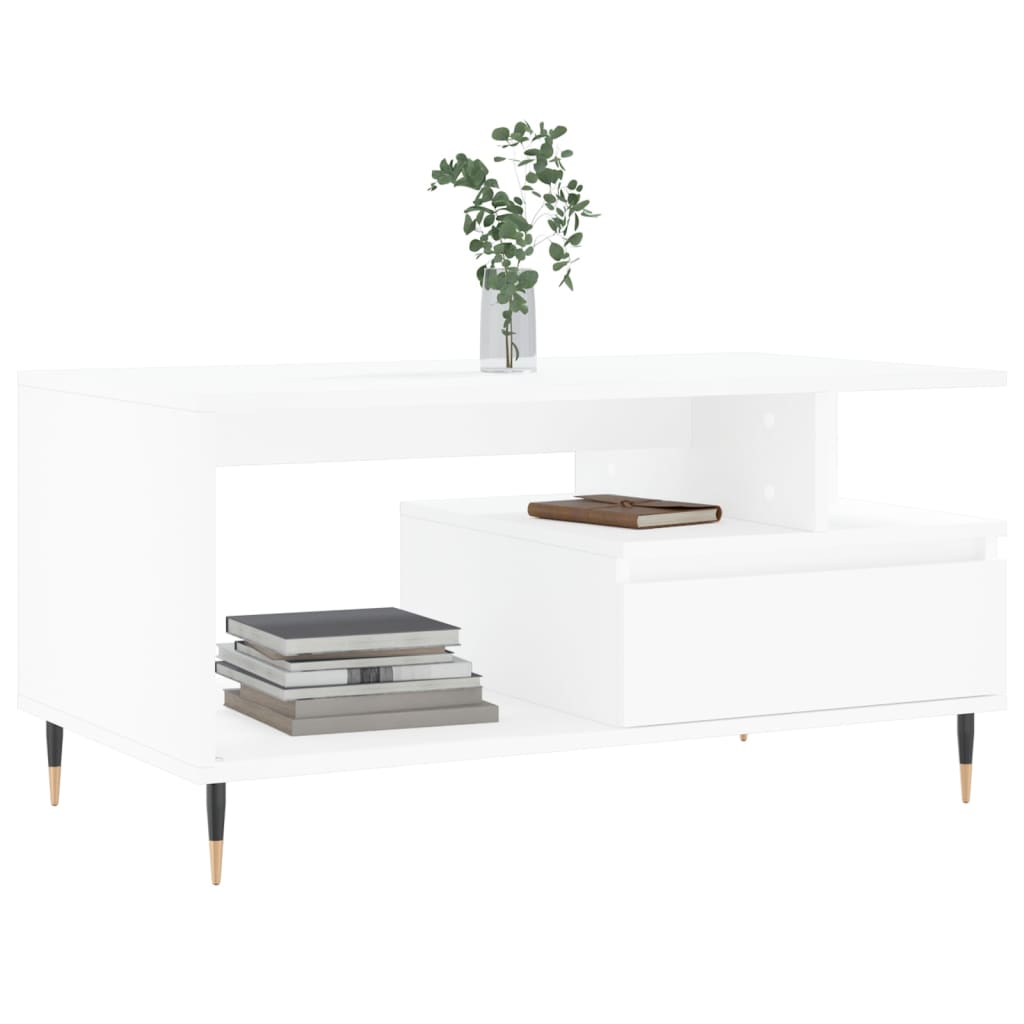 vidaXL Couchtisch Weiß 90x49x45 cm Holzwerkstoff