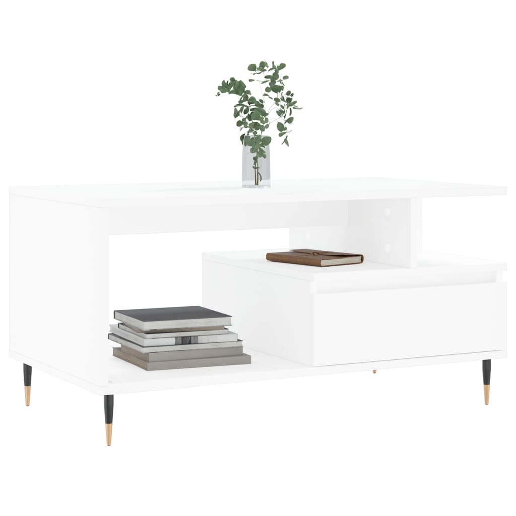 vidaXL Salontafel 90x49x45 cm bewerkt hout wit