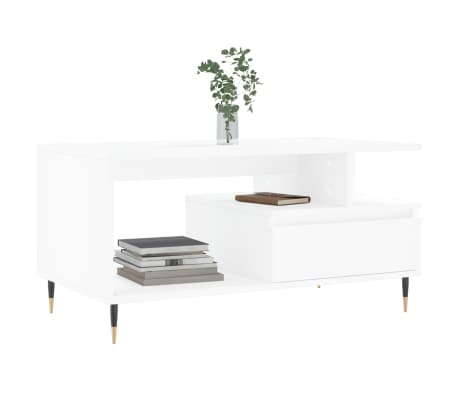 vidaXL Couchtisch Weiß 90x49x45 cm Holzwerkstoff