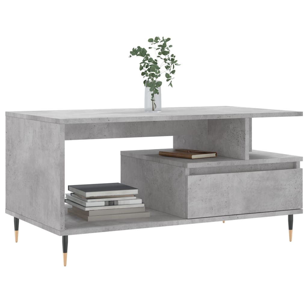 vidaXL Sohvapöytä betoninharmaa 90x49x45 cm tekninen puu