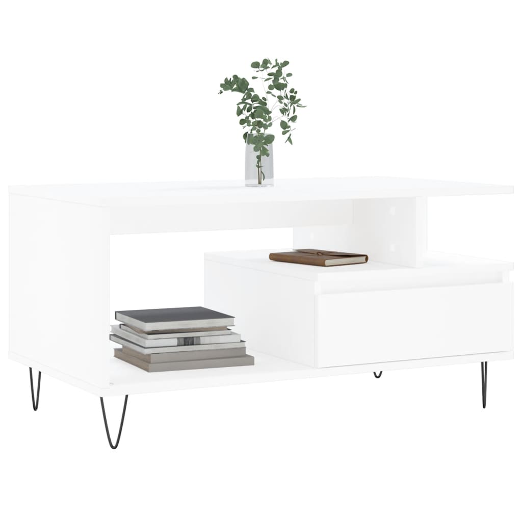 Thumbnail - vidaXL Couchtisch Weiß 90x49x45 cm Holzwerkstoff