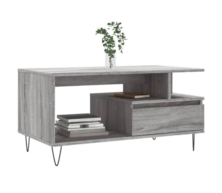 vidaXL Table basse Sonoma gris 90x49x45 cm Bois d'ing&eacute;nierie