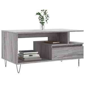 vidaXL Table basse Sonoma gris 90x49x45 cm Bois d'ing&eacute;nierie