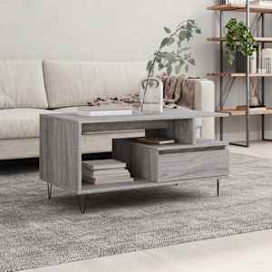 Klubska mizica siva sonoma 90x49x45 cm inženirski les