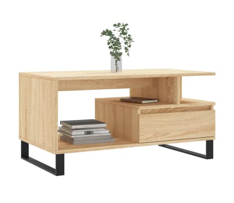 vidaXL Coffee Table Sonoma Oak 90x49x45 cm Engineered Wood