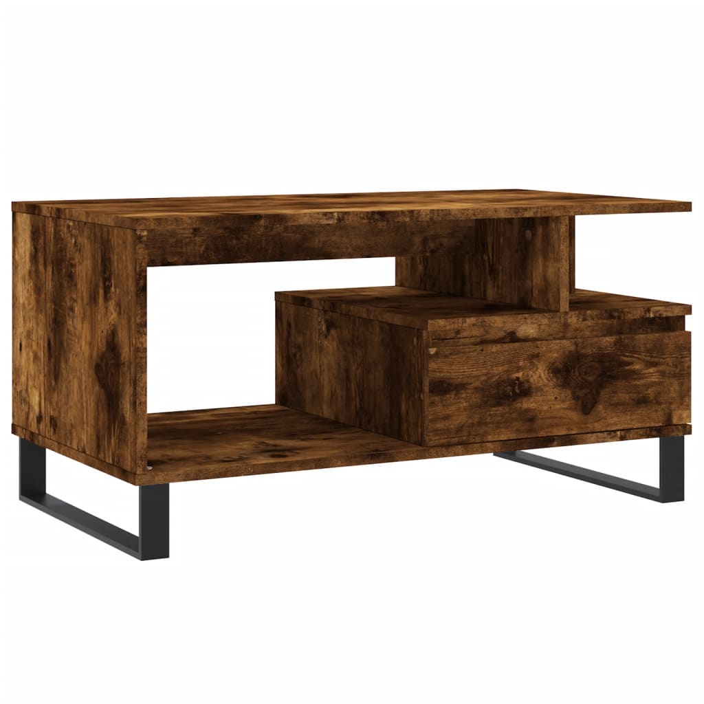 vidaXL Konferenční stolek kouřový dub 90x49x45 cm kompozitní dřevo