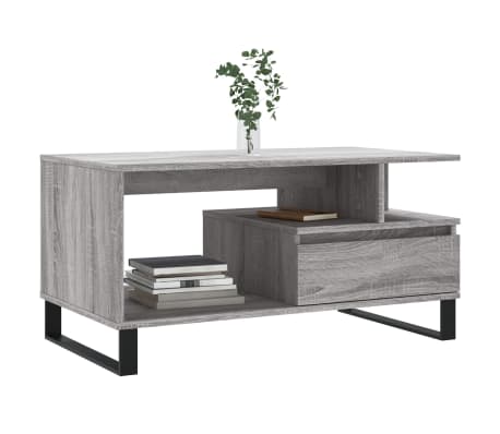 vidaXL Coffee Table Grey Sonoma 90x49x45 cm Engineered Wood