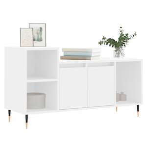 TV skříňka bílá 100x35x55 cm kompozitní dřevo - obrázek 3