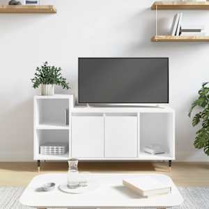 TV skříňka bílá 100x35x55 cm kompozitní dřevo - obrázek 1