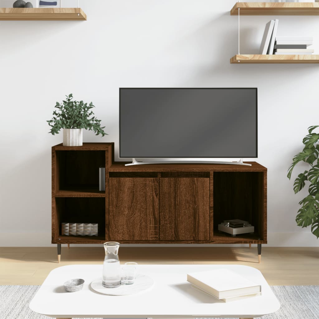 vidaXL Comodă TV, stejar maro, 100x35x55 cm, lemn prelucrat