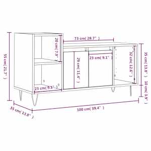 TV skříňka bílá 100x35x55 cm kompozitní dřevo - obrázek 12