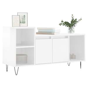 TV skříňka bílá s vysokým leskem 100x35x55 cm kompozitní dřevo - obrázek 3