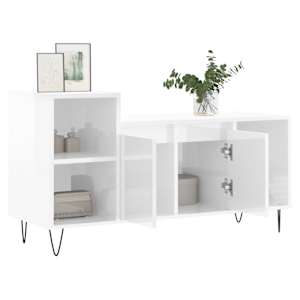 TV skříňka bílá s vysokým leskem 100x35x55 cm kompozitní dřevo - obrázek 4