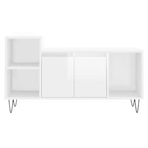TV skříňka bílá s vysokým leskem 100x35x55 cm kompozitní dřevo - obrázek 5