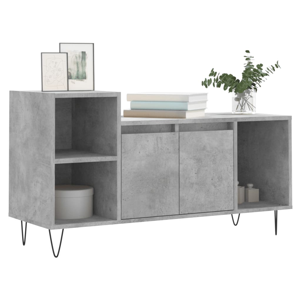 vidaXL TV-taso betoninharmaa 100x35x55 cm tekninen puu