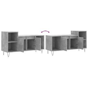 TV skříňka betonově šedá 100x35x55 cm kompozitní dřevo - obrázek 9