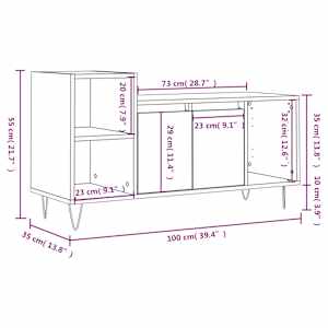 TV skříňka hnědý dub 100x35x55 cm kompozitní dřevo - obrázek 12