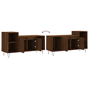 TV skříňka hnědý dub 100x35x55 cm kompozitní dřevo - obrázek 9
