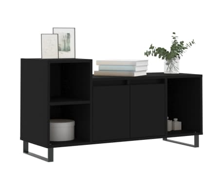 vidaXL Meuble TV Noir 100x35x55 cm Bois d'ing&eacute;nierie