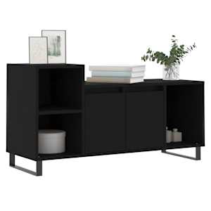 vidaXL Meuble TV Noir 100x35x55 cm Bois d'ing&eacute;nierie