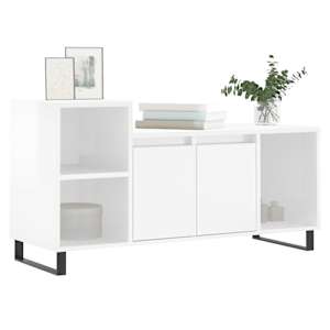 TV skříňka bílá s vysokým leskem 100x35x55 cm kompozitní dřevo - obrázek 3