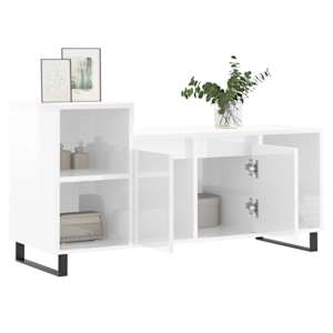 TV skříňka bílá s vysokým leskem 100x35x55 cm kompozitní dřevo - obrázek 4